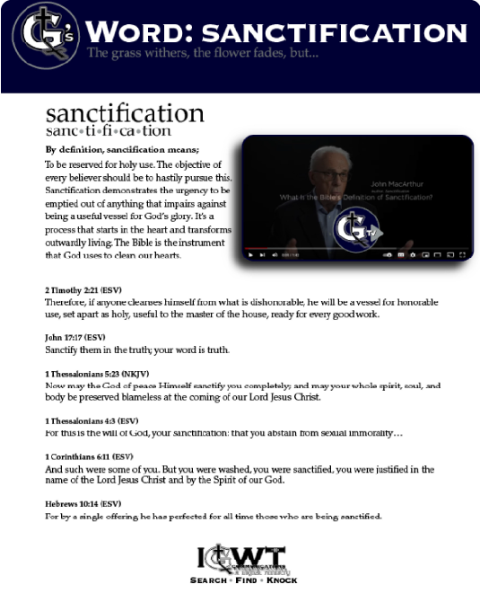 Word: Sanctification