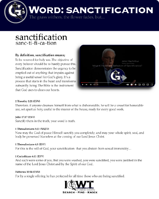 Word: Sanctification